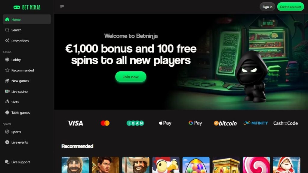 betninja casino zonder cruks screenshot